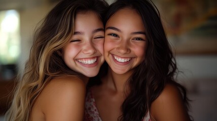 Fototapeta premium Friendship and joy shared between two individuals