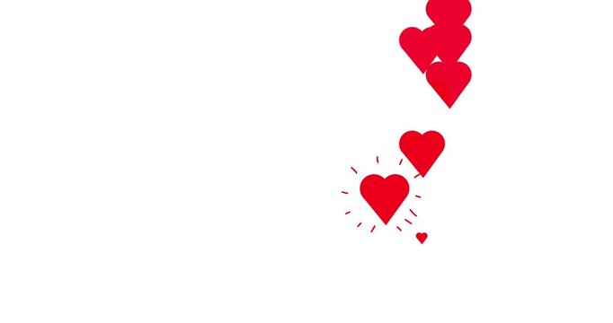 red heart on white background