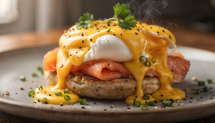 Eggs Benedict with smoked salmon