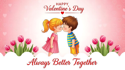 Kissing couple valentines day