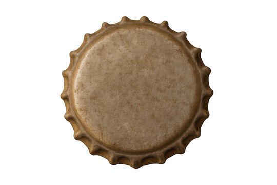 Old rusty metal bottle cap on transparent background