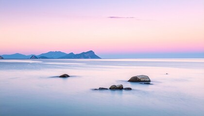 Serene Landscape with Islands at Sunset.