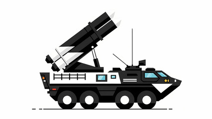 Military Vehicle with Radar System and Antenna Equipment.
