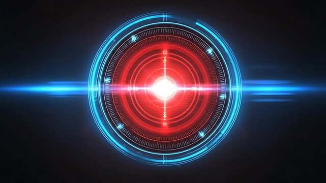 Futuristic red glowing target with blue neon circle on dark background, 15 sor 126 (29).mp4 reference