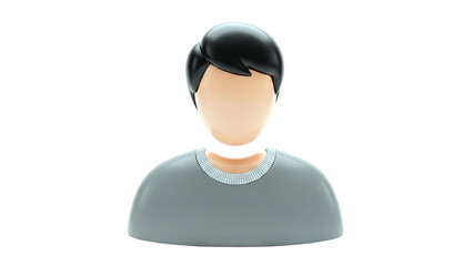 3D Avatar Icon of a Man with Dark Hair