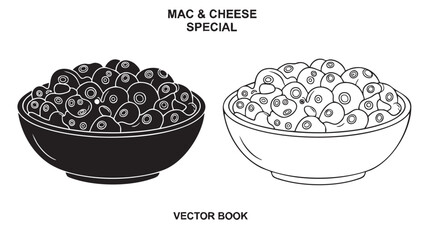 Mac and cheese bowl silhouette on transparent background