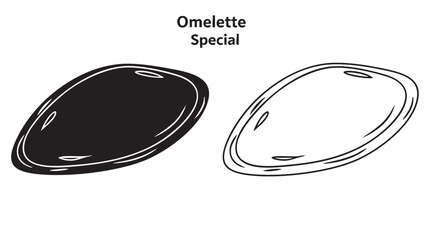 Omelette special dish silhouette on transparent background