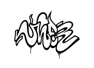 Obraz premium Graffiti style word Winner in white and black for achievement and success