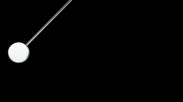 Single Silver Coin Pendulum on Black Background - Time Concept Loop