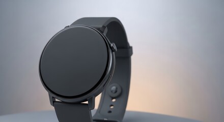 Elegant black smartwatch showcasing minimalist design and modern technology aesthetics