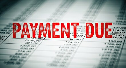 A financial document with the word 'Payment' prominently displayed in red text on a white background.