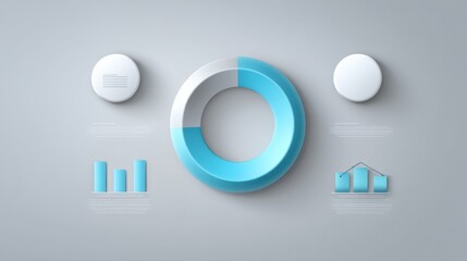 Modern infographic design featuring pie chart and bar graphs on a minimalistic background, perfect for presenting data analysis and business insights