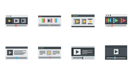 Set of Digital Media Player Interface Icons