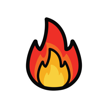 A cartoon-style flame icon