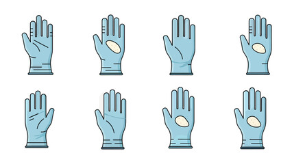Obraz premium Medical Gloves Collection: Protection and Hygiene Icons