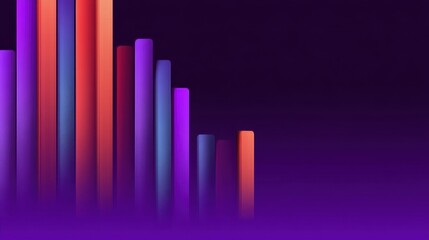 Colorful Abstract Bar Graph Illustration on Dark Background for Business and Financial Analysis, Data Visualization, and Reports