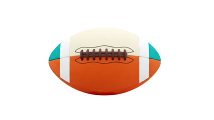 American Football with Teal, White, Orange, and Cream Panels