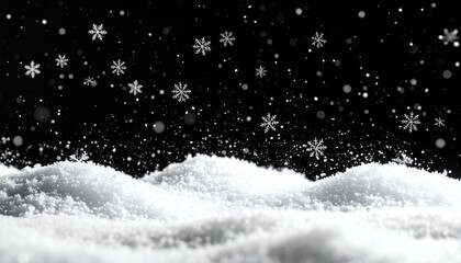 Winter Wonderland - Snow-Covered Landscape with Falling Snowflakes.