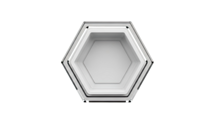 Concentric Hexagonal Shapes with Metallic Edges