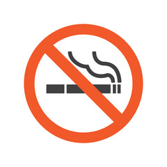 No smoking sign symbol isolated flat style design.