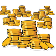 A large pile of gold coins stacked © sangar