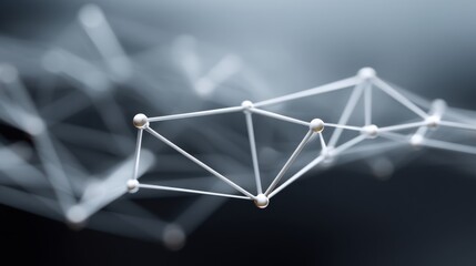 Abstract representation of interconnected nodes and links in a digital network conveying concepts of technology, connectivity, data, and innovation