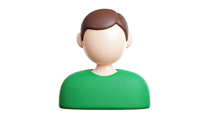 3D Avatar Icon of a Person in a Green Shirt