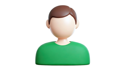 3D Avatar Icon of a Person in a Green Shirt