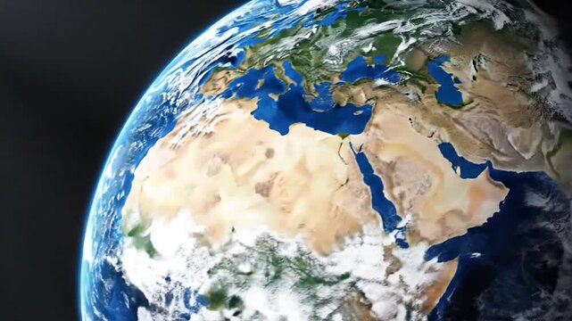 Majestic blue and green planet Earth from space, showing land, sea, and clouds