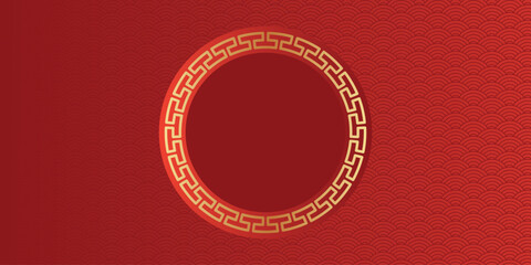 Chinese new year, year of the horse, red and gold paper cut horse character, flower and asian elements with craft style on background.