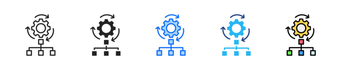 Obraz premium Workflow Automation Icon Set Multiple Style Collection