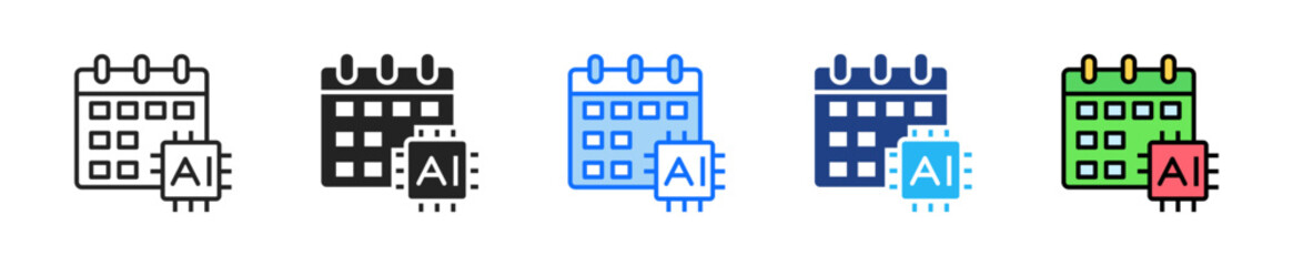 Smart Scheduling Icon Set Multiple Style Collection