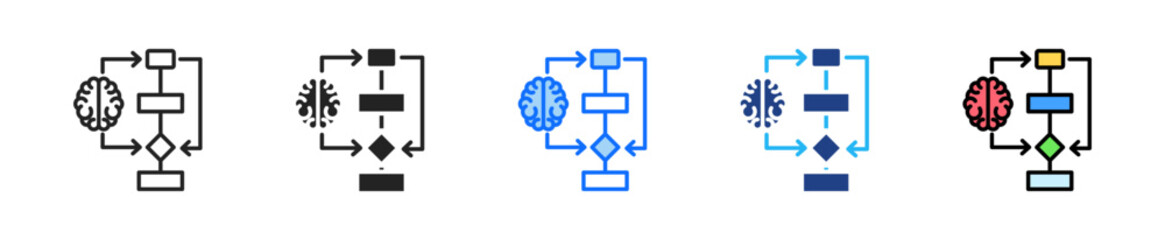 Ai Workflow Icon Set Multiple Style Collection