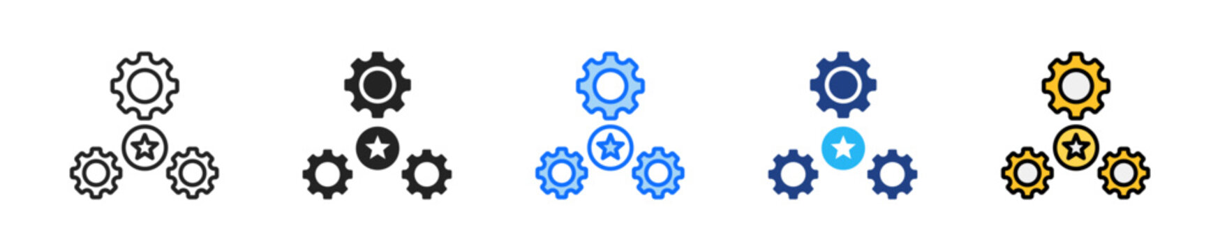 Core Competence Icon Set Multiple Style Collection
