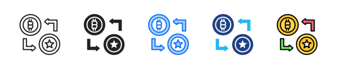 Fototapeta premium Brand Capital Icon Set Multiple Style Collection