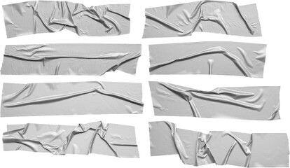 Gray adhesive sticky tape set isolated on white background