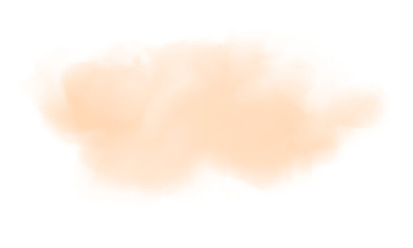 Abstract orange cloud brush painting texture with watercolor effect