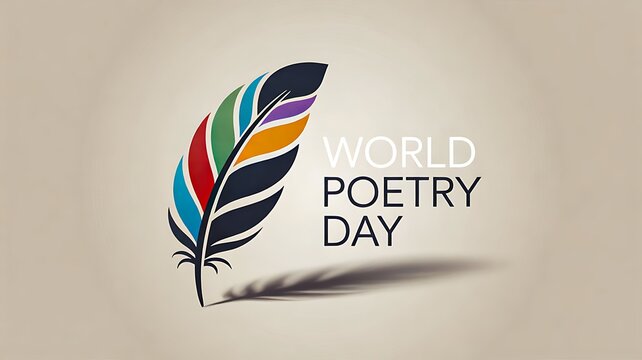 World poetry day creative logo with feather symbol
 - Powered by Adobe