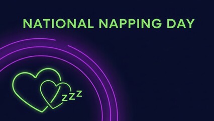 Embrace the joy of rest: national napping day with cheerful neon graphics