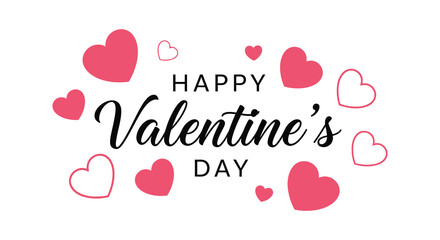 A cheerful valentine s day greeting with floating hearts and bold lettering a captivating silhouette © MIRAJ02