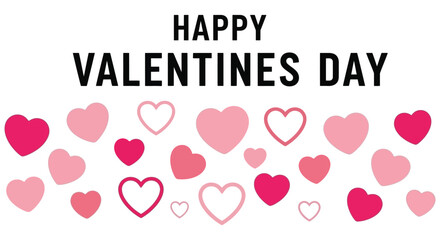 A happy valentines day message with scattered pink hearts visually appealing and festive a silhouette © MIRAJ02