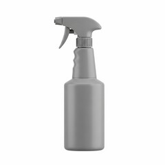 Gray plastic spray bottle with trigger nozzle on white background.