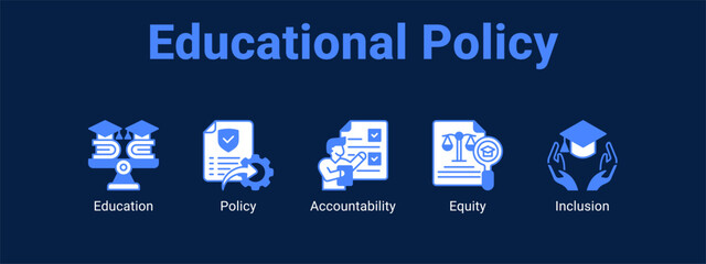 Educational Policy web banner icon vector illustration concept for  with icon of Education, Policy.