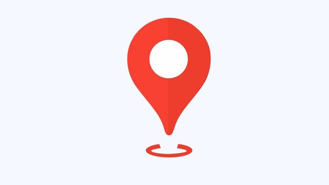 Standard red location pin with a target circle, ideal for concept illustrations, navigation applications, business presentations, maps, and destination visuals.