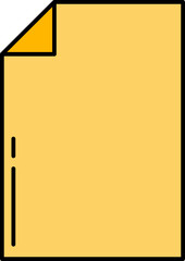 Obraz premium Yellow Document Paper Page Icon