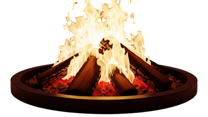 Burning Logs in a Fire Pit