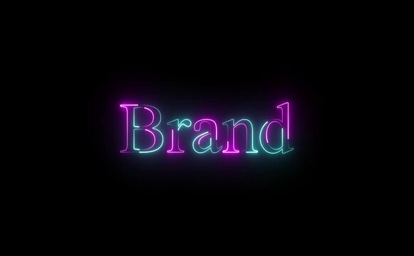 Glowing neon brand text icon animates smoothly, strokes tracing letters, subtle flicker, modern glow, looped motion, futuristic vibe, clean design, vibrant energy and digital identity.
