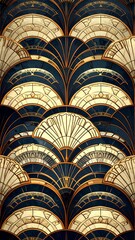 Art Deco Fan Pattern - A Vintage and Elegant Design.