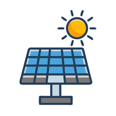 Solar Panel Generating Renewable Energy Under Bright Sunlight