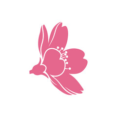 Stylized Sakura Flower Silhouette